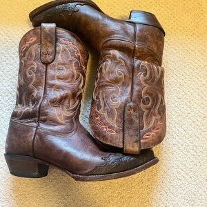 Tony Lama Tan and Brown Leather Boots